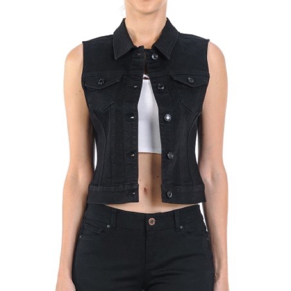 Wax Jean Jackets & Blazers - Black jean vest!